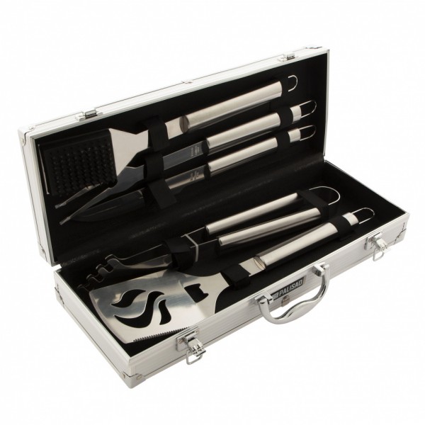 Набор приборов для барбекю, 5 шт, в алюминиевом кейсе, Camping Palisad 69579