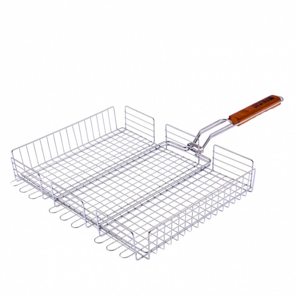 Решетка гриль 315 х 410 х 70 мм, объемная, хромированная Camping Palisad 69562