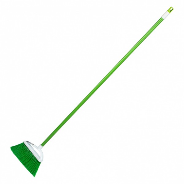 Щетка пластмасс. для подметания пола, премиум, 23 см, c черенком, 120 см, салатовая щетина, Home Palisad 935605