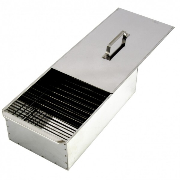 Коптильня двухъярусная 420 x 270 x 175 мм, нержавеющая сталь, 0.8 мм. с поддоном, Россия Camping Palisad 69528