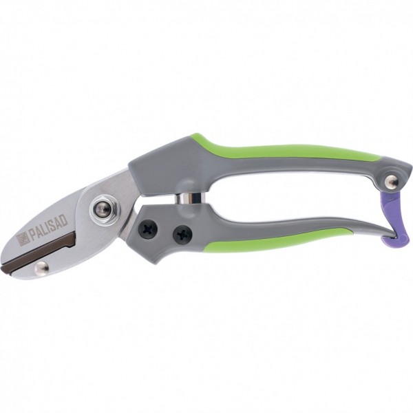 Секатор с наковальней, 170 мм, металлические обрезиненные рукоятки, Palisad 60490