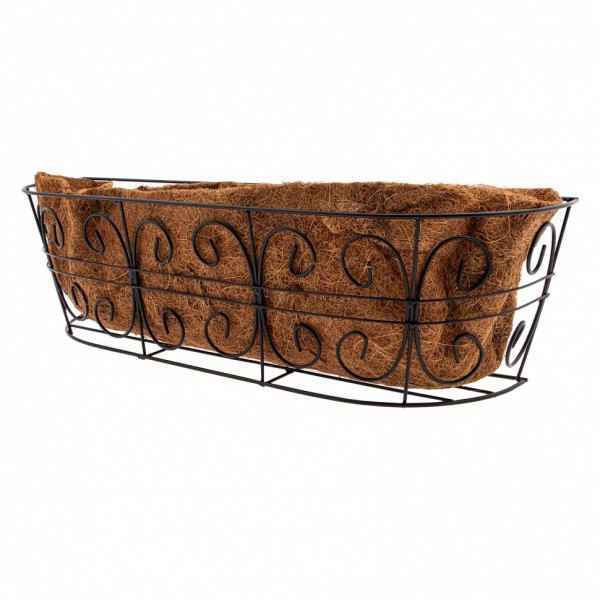 Пристенное кашпо с декором, 74 х 20 см, с кокосовой корзиной Palisad 69014