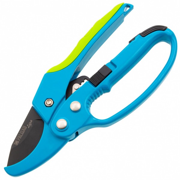 Секатор прямого реза, 200 мм, храповой механизм, металлические обрезиненные рукоятки, Luxe, Palisad 60560