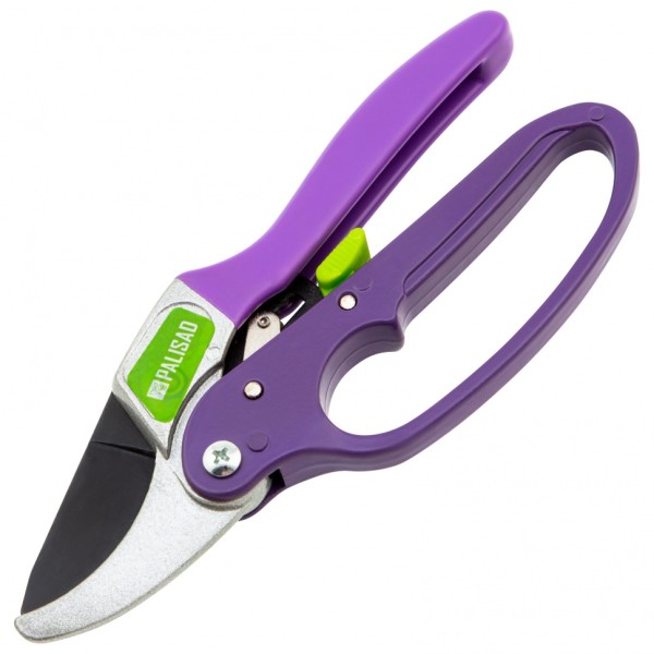 Секатор прямого реза, 200 мм, храповой механизм, металлические обрезиненные рукоятки, Palisad 60488