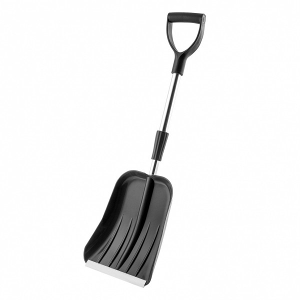 Лопата для уборки снега пластиковая, 245 х 310 х 770 - 970 мм, алюминиевый телескопический черенок, Palisad 615003