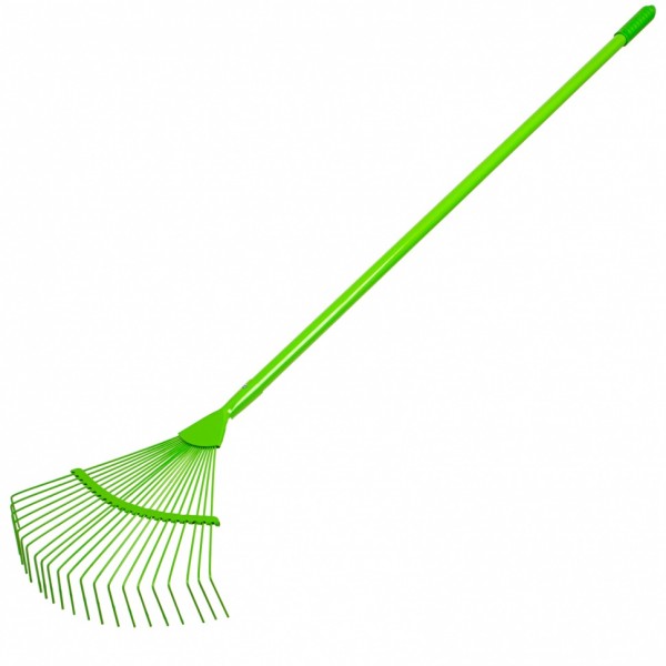 Грабли веерные стальные, 420 х 1585 мм, 22 круглых зуба, эмалированные, стальной черенок, Palisad 6177155