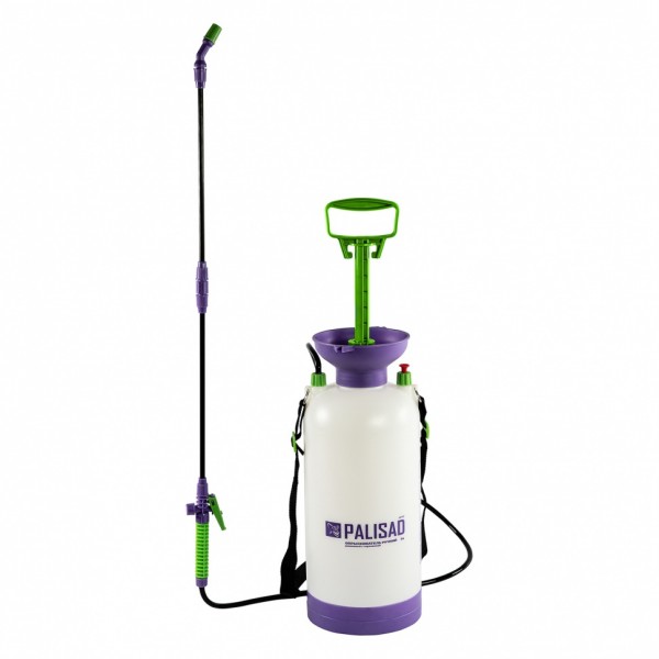 Опрыскиватель ручной усиленный с горловиной 7 л, с насосом, шлангом и разбрызгивателем Palisad 64747