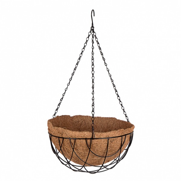 Кашпо подвесное с вкладышем из коковиты, полукруглое D 30 см Palisad 69017