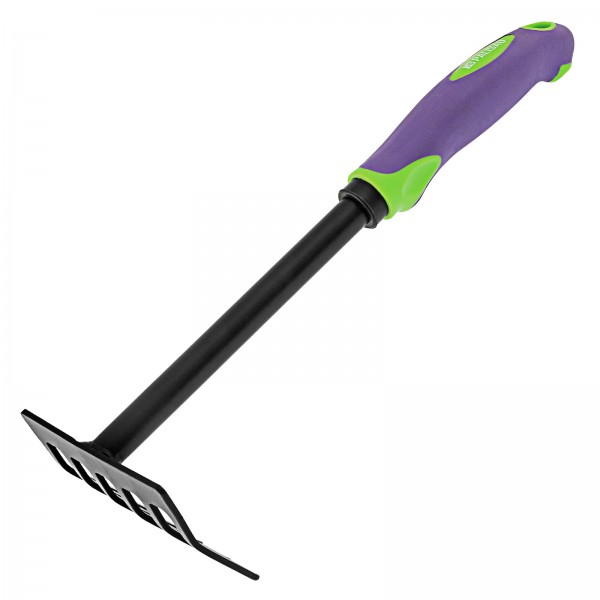 Грабли 6-зубые, 110х300 мм, стальные, обрезиненная эргономичная рукоятка, LSR1, Palisad 62061