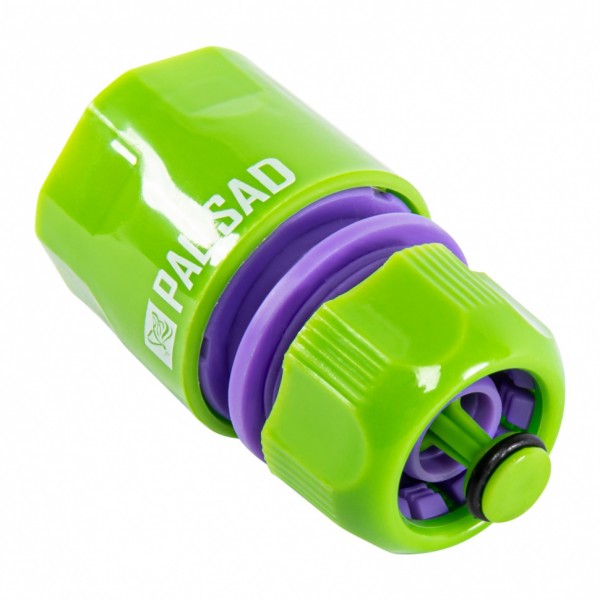 Соединитель пластмассовый, быстросъемный для шланга 1/2, аквастоп Palisad 66140