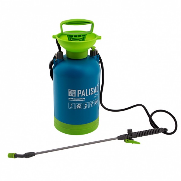 Опрыскиватель усиленный помповый 5 л, со шлангом и разбрызгивателем Palisad Luxe 64757