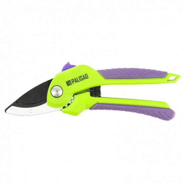 Секатор с наковальней, 210 мм, шестеренный привод, двухкомпонентные рукоятки, Palisad 60531