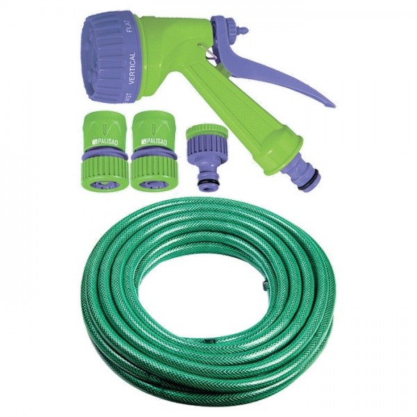 Набор поливочный, шланг 1/2, 15 м, 7 режимов пистолет, соединитель, адаптер Palisad 67424