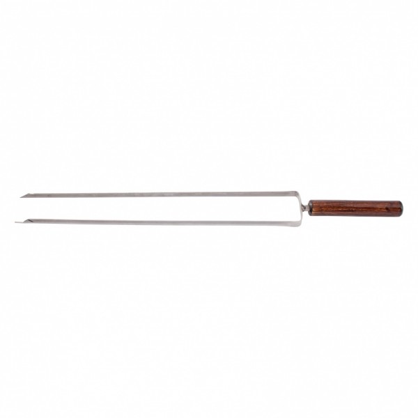 Вилка-шампур 640 x 2 x 12 x 2 мм, с деревянной рукояткой, нержавеющая сталь, Camping Palisad 69679